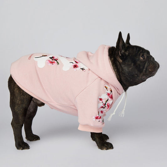 Floral Woof Hoodie - Pink