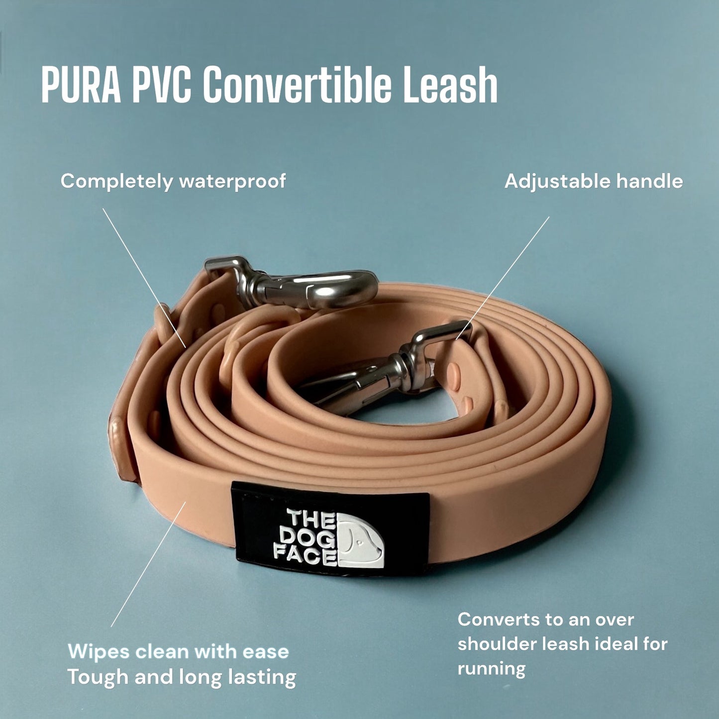 The Dog Face ‘Pura’ Convertible Waterproof Leash - Grey