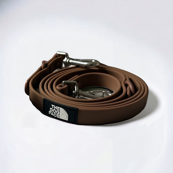 The Dog Face ‘Pura’ Convertible Waterproof Leash - Chocolate